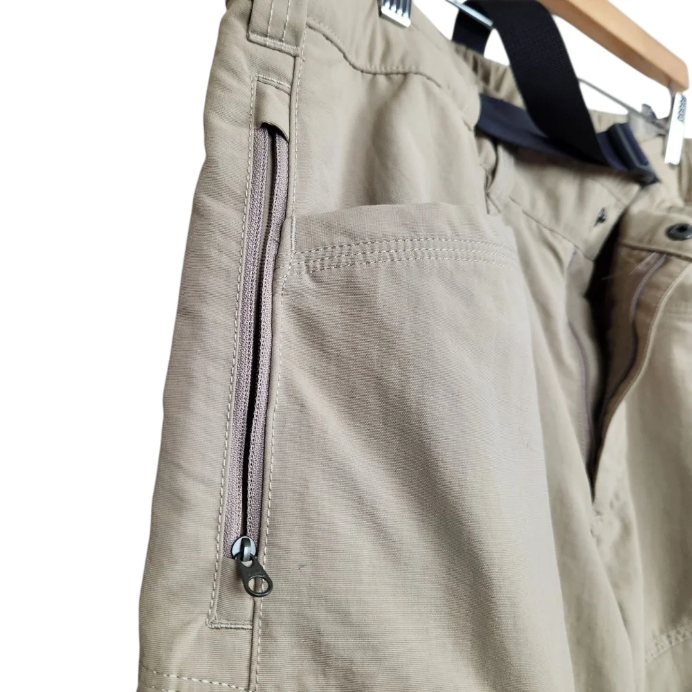 The North Face Paramount Peak Khaki Convertible Zip Off Hiking Pants Mens Size M